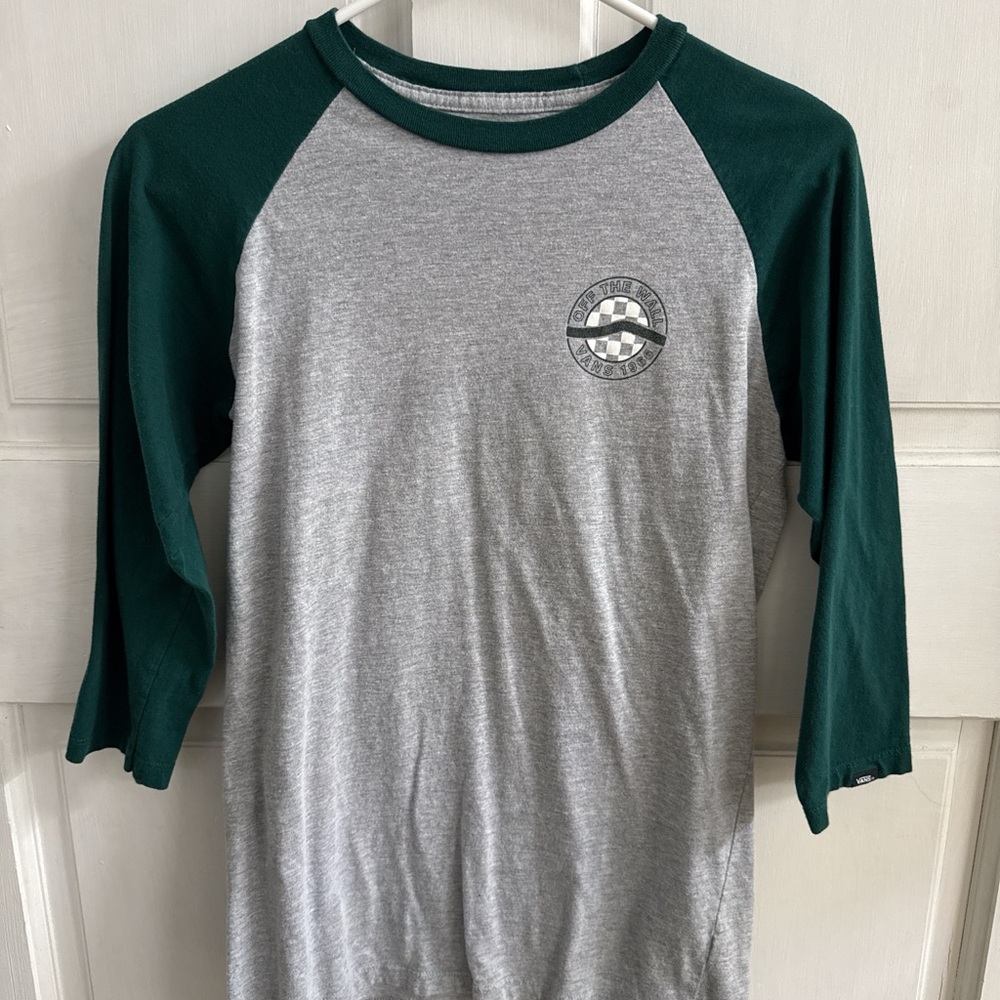 Vans Gray and Green Long Sleeve Tee